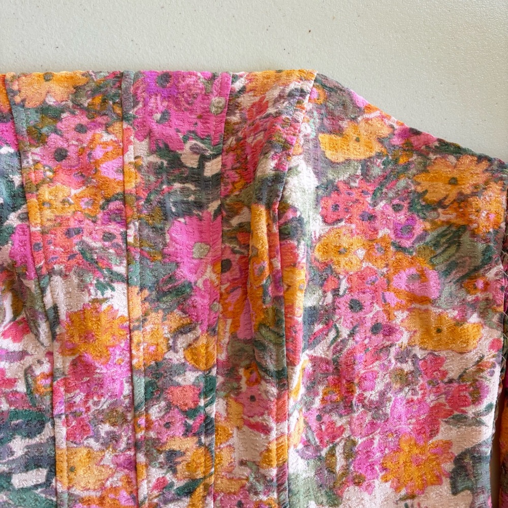 Wild Fable Pink Floral Corset Crop-top - Picture 4 of 8